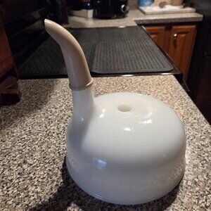 Vintage Sunbeam Mixmaster Juicer Bowl Attachment White Milk Glass with Nozzle